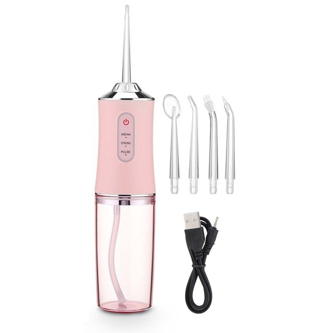 Compact electric water flosser for travel, ensuring excellent dental hygiene & fresh breath.