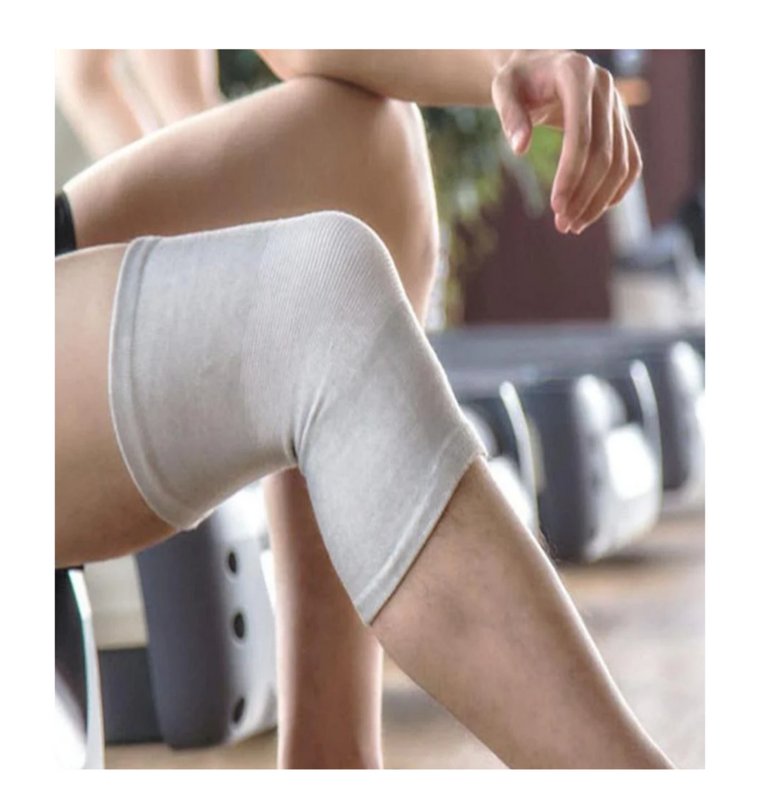 Eco-friendly bamboo compression knee sleeve. Ideal for athletic support, pain relief & recovery.