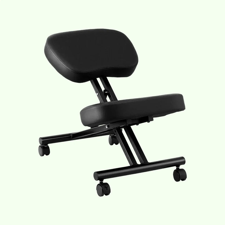 Adjustable kneeling office chair for ergonomic posture correction & lower back support. Ideal for desk work.