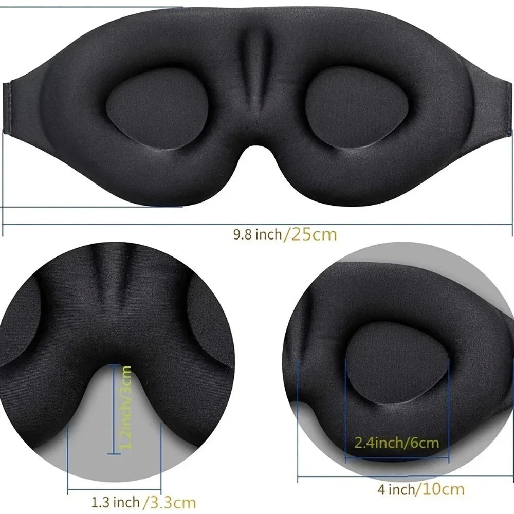 Soft, breathable unisex sleep mask and earplugs kit, ensuring maximum comfort for deep, uninterrupted sleep.