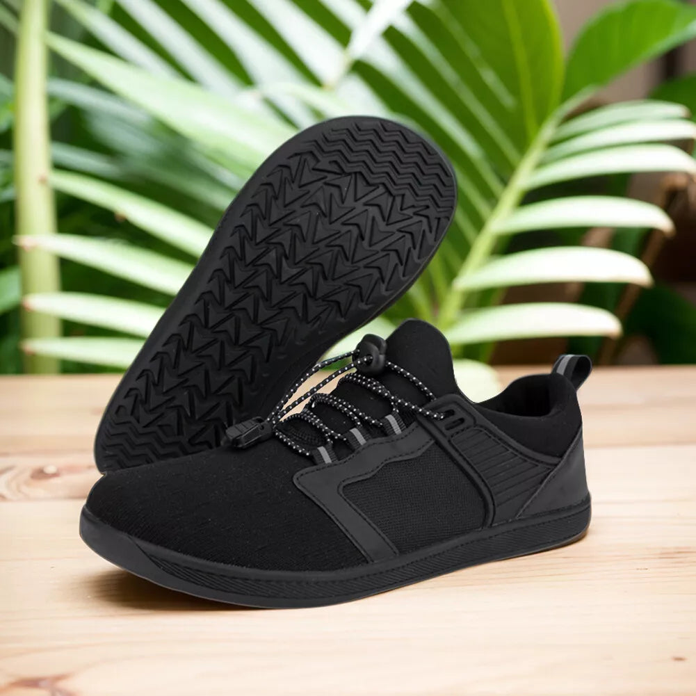 Athletic barefoot shoes with wide toe box & flexible sole promote foot health for all-day comfort.