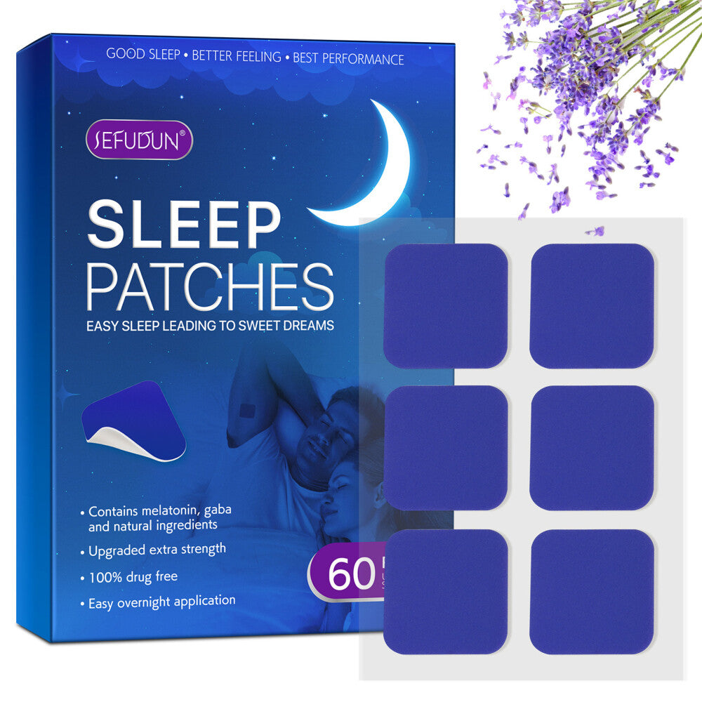 Herbal sleep aid patches for men & women. Travel essential, non-pill solution for restful nighttime relaxation.