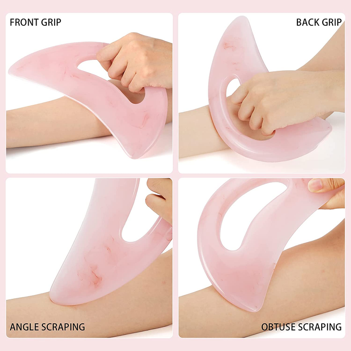 Smooth resin Gua Sha body tool for holistic wellness. Eases stress, boosts circulation & lymphatic drainage for skin.