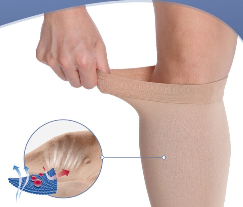 Firm support plus size compression socks for improved leg circulation & reduced swelling.