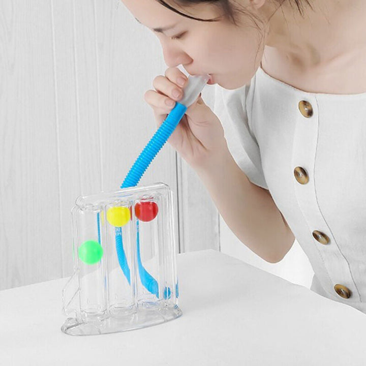 Unisex lung exerciser for improved respiratory health, deep breathing, & pulmonary support. Essential breathing trainer.