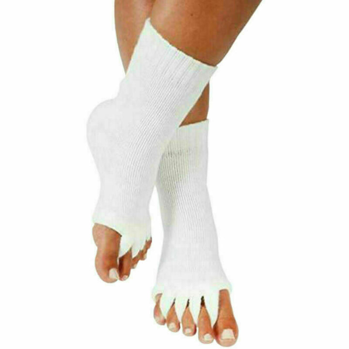 Foot wellness socks, gentle toe separation for ultimate comfort & relief.