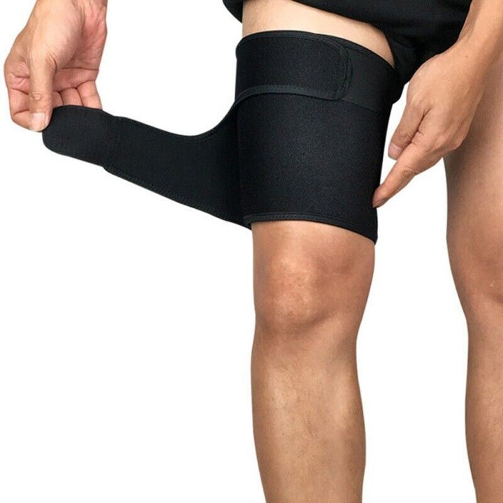Comfortable unisex thigh brace, adjustable for optimal leg support during exercise & daily wear.