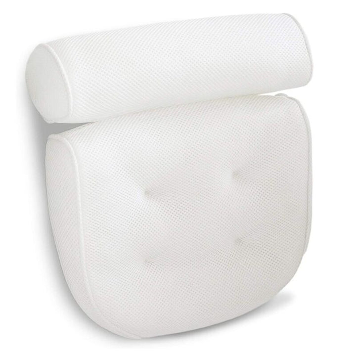 Waterproof & hygienic bath pillow with neck & back support ensures a clean, comfy spa-like bathtub experience.
