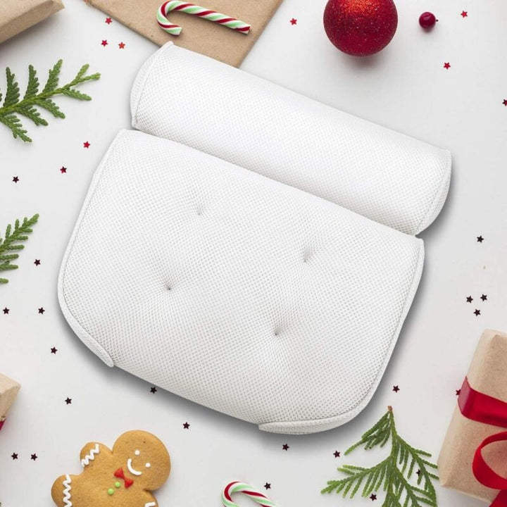 Plush bathtub cushion gives superior neck & back support, turning your bath into a luxurious spa retreat.