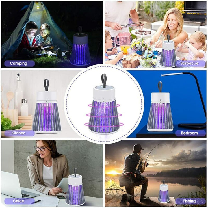 USB rechargeable electric mosquito zapper, a portable UV lamp bug killer for camping & home defense.