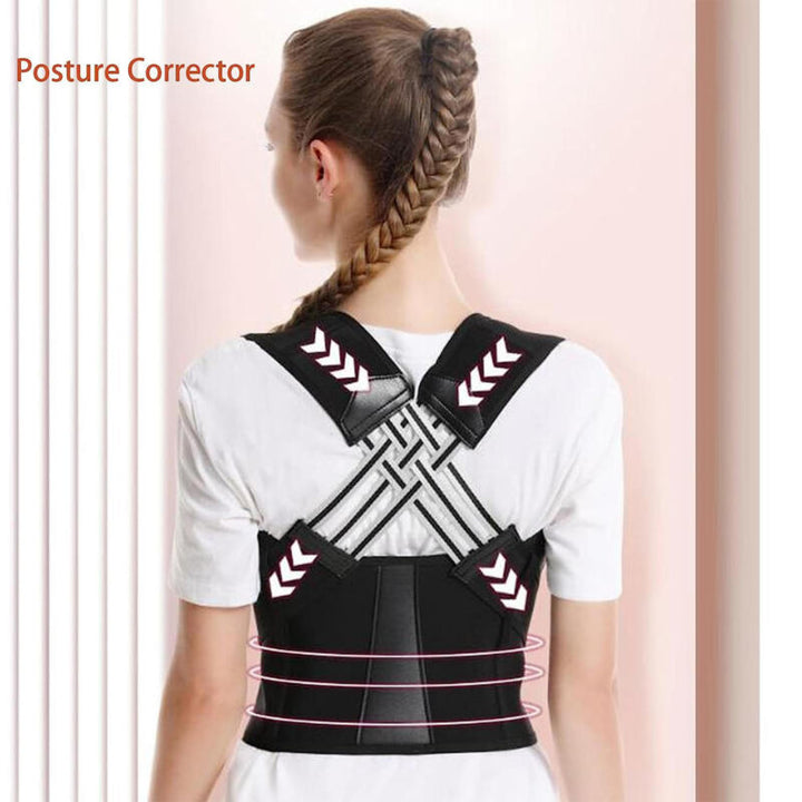 Lightweight unisex back posture support for active daily wear. Helps improve spine alignment & reduce shoulder pain.