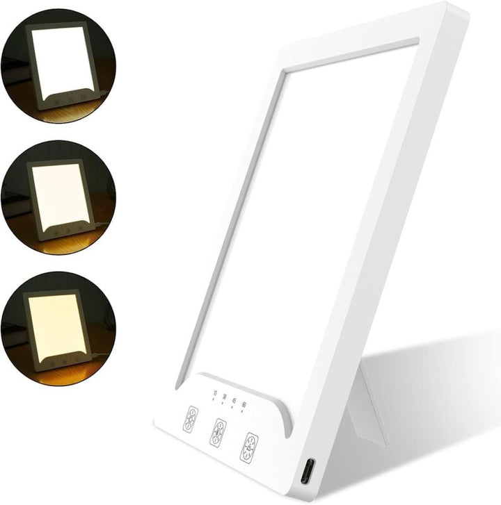 Daylight therapy lamp for natural energy & mood boost. Simulates sun to combat SAD & improve sleep. Health & wellness.