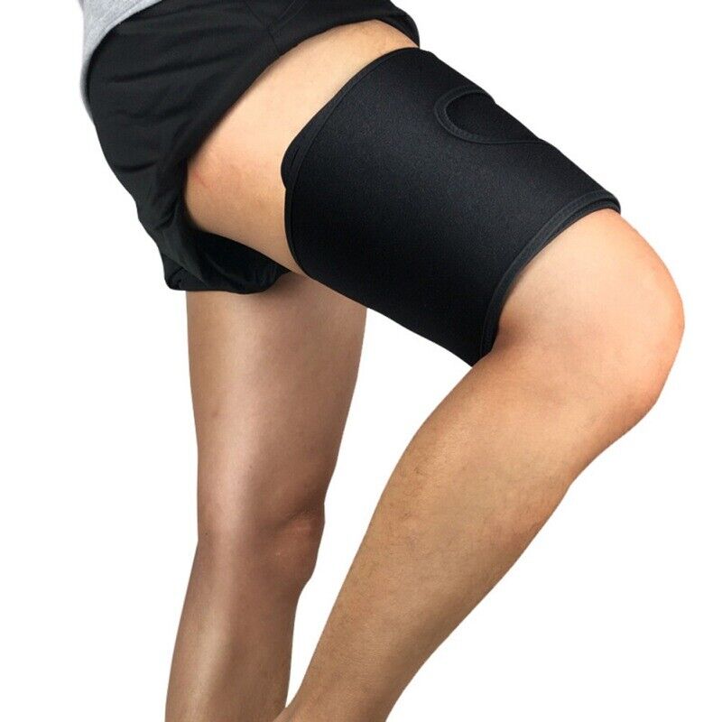Athletic thigh wrap for muscle recovery, reducing swelling & enhancing fitness performance.