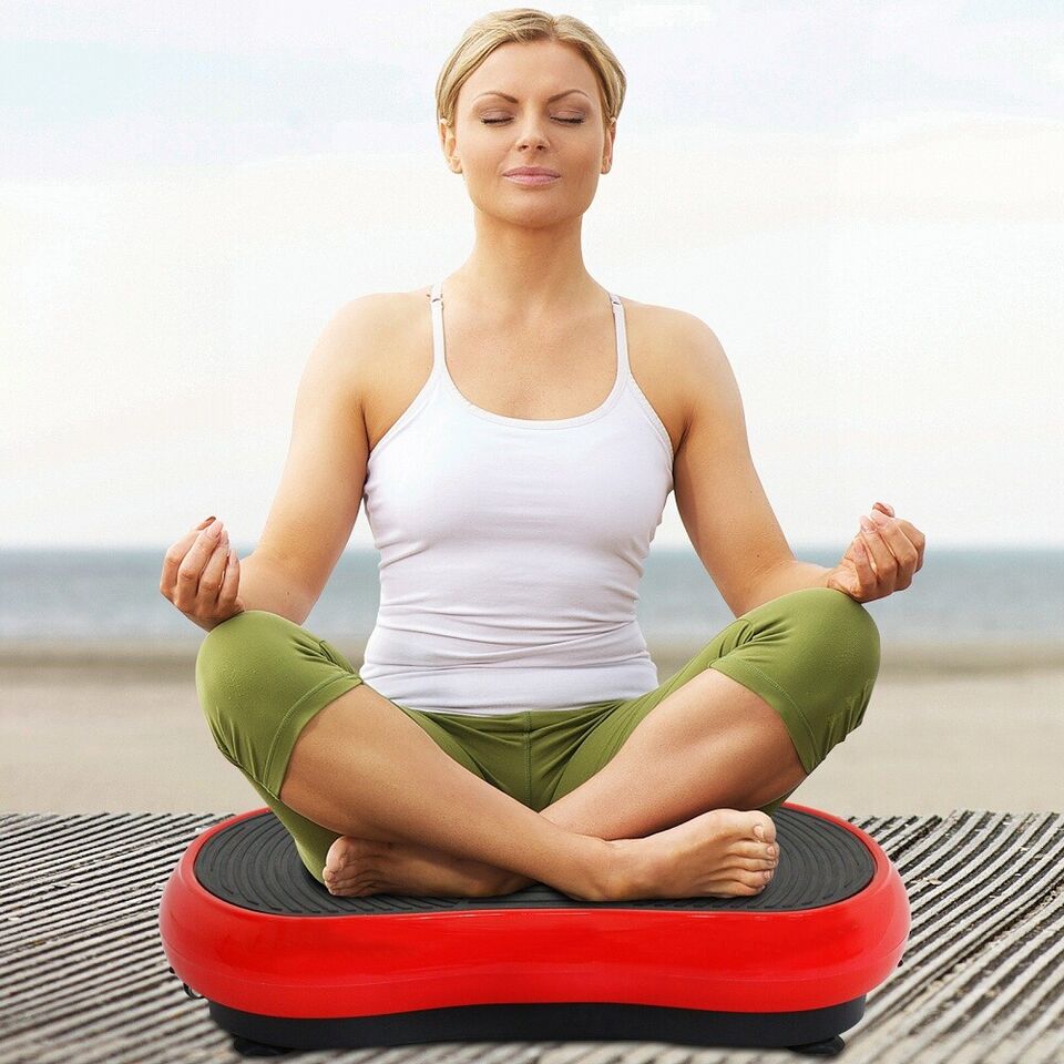 Modern vibration plate machine with attached resistance bands, ideal for diverse home exercise routines.