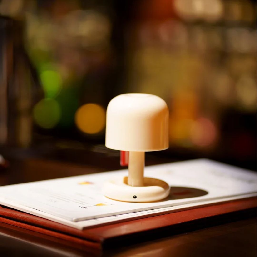 Portable rechargeable LED sunset lamp, perfect for creating mood lighting in any room.