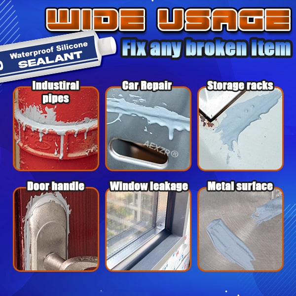 High-performance waterproof silicone sealant for home & auto. Indoor/outdoor adhesive.