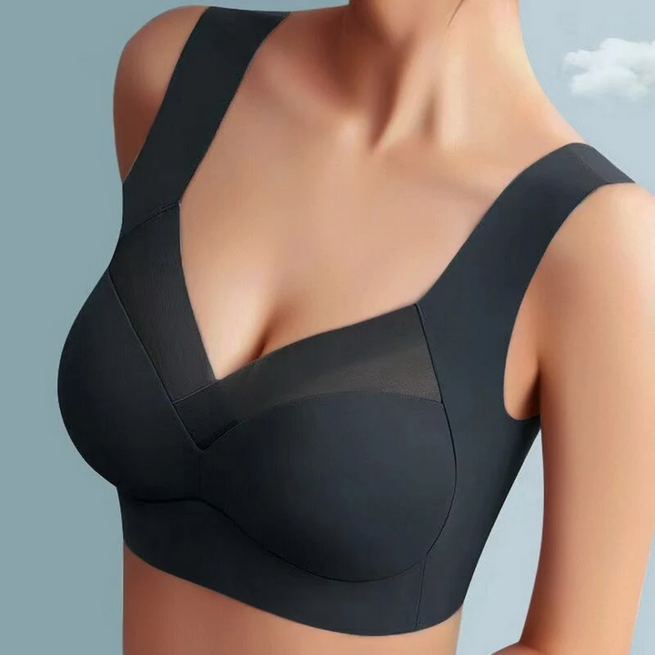 Soft, seamless V-neck women's bra with molded cups. Provides ultimate comfort & smooth, wire-free everyday support.