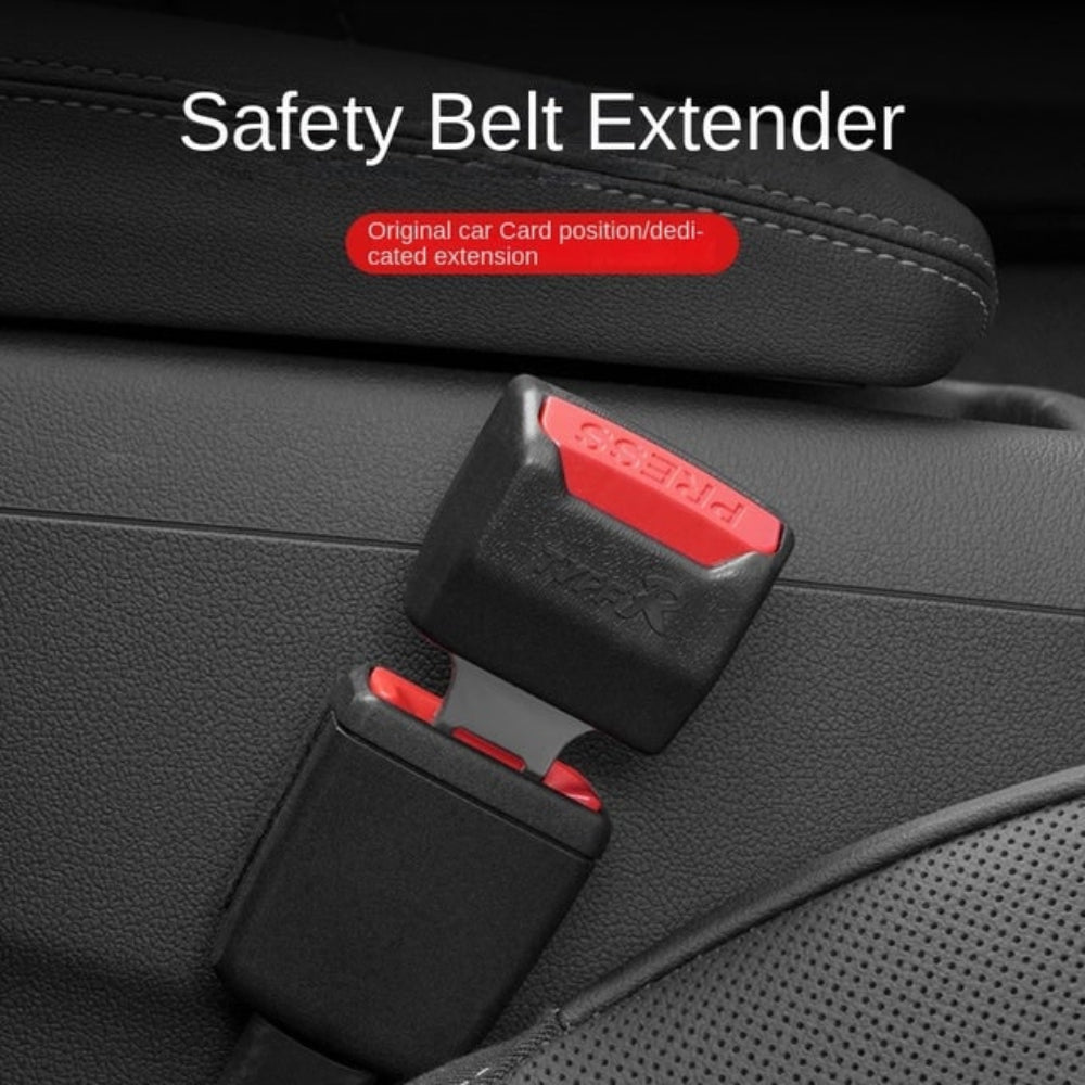 Vehicle safety accessory: universal seat belt extender with adjustable buckle, ensuring secure and comfortable fit.