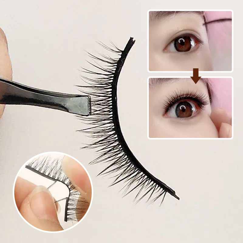 Comfortable, self-adhesive false eyelashes for women, reusable & perfect for quick beauty makeup.