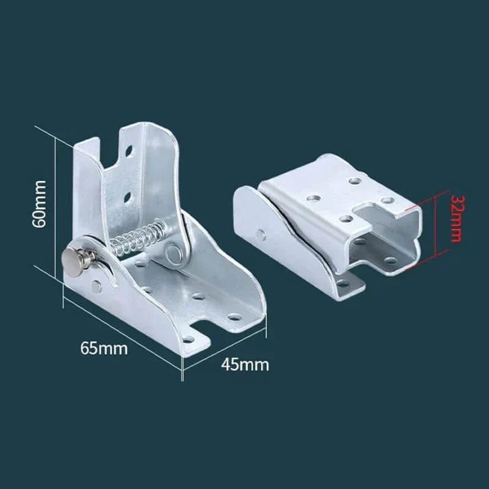 Premium stainless steel self-locking folding hinge for secure furniture. Durable & space-saving table & shelf hardware.