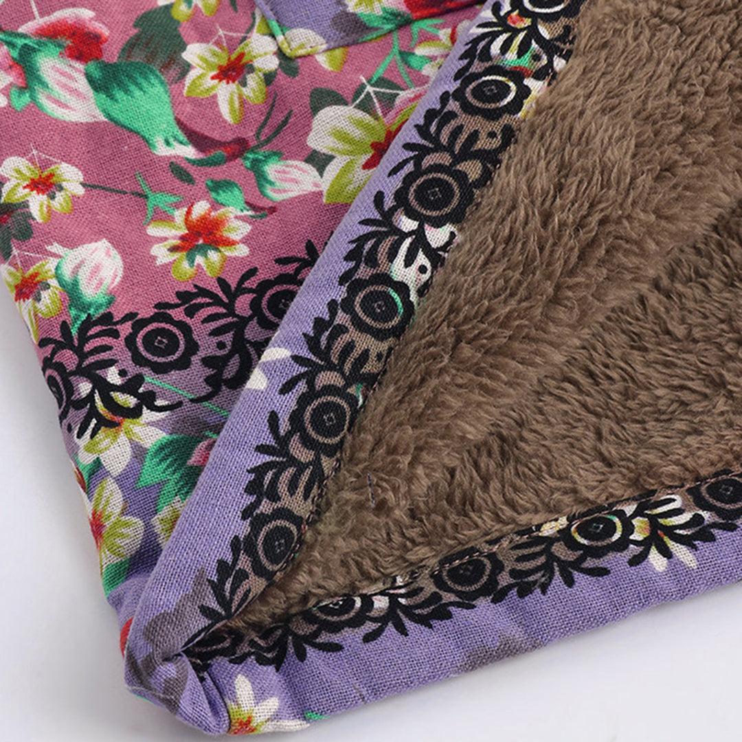 Versatile casual chic women's long hooded coat with a vibrant floral print, comfortable fall style.