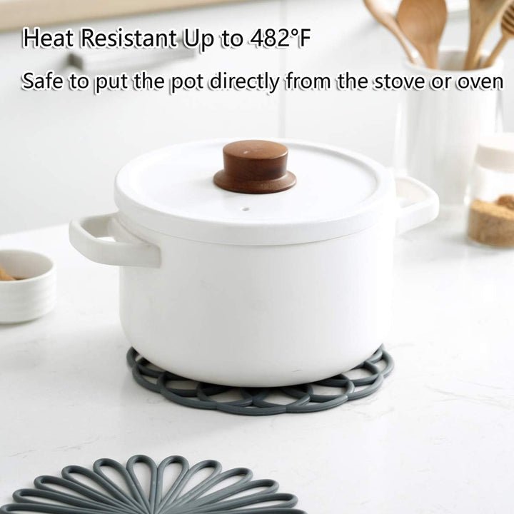 Sleek design 3-pack silicone coasters for heat protection, perfect for any dining setting.