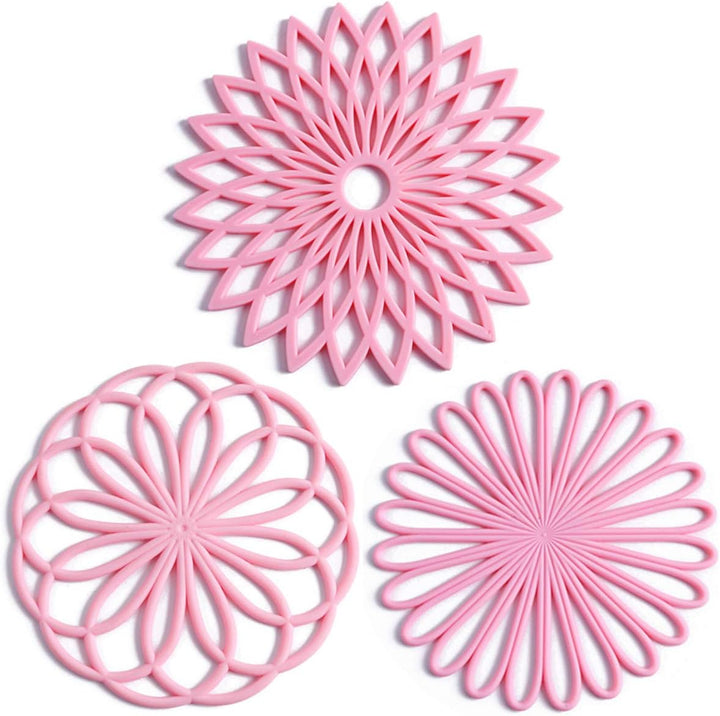 Dining essentials: Heat resistant silicone coaster set of 3 for pots, pans, & drinks.