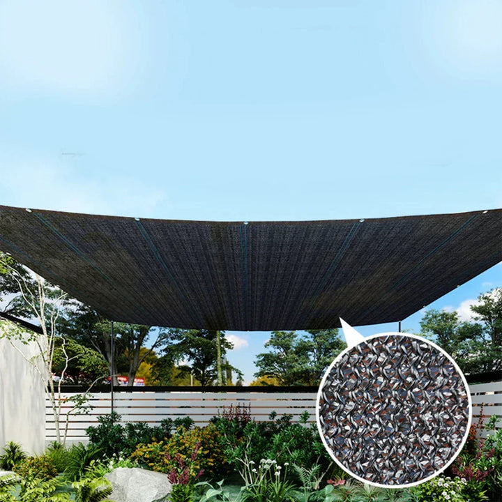 Heavy-duty UV block sun shade net for patio, garden, or deck. Excellent sun protection & cooling relief.