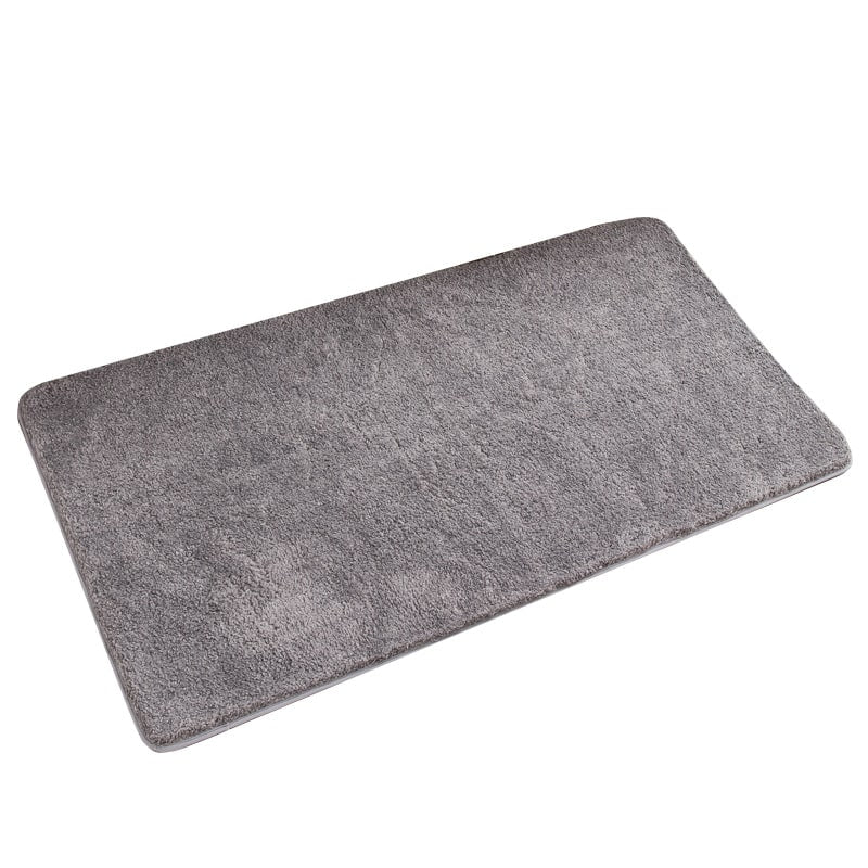 Soft shaggy microfiber floor mat, quick-dry, non-slip, perfect bathroom rug for comfort.