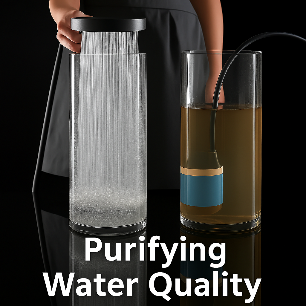 High-pressure filtered handheld shower head. Multi-spray for massage & rainfall. Essential bathroom fixture.