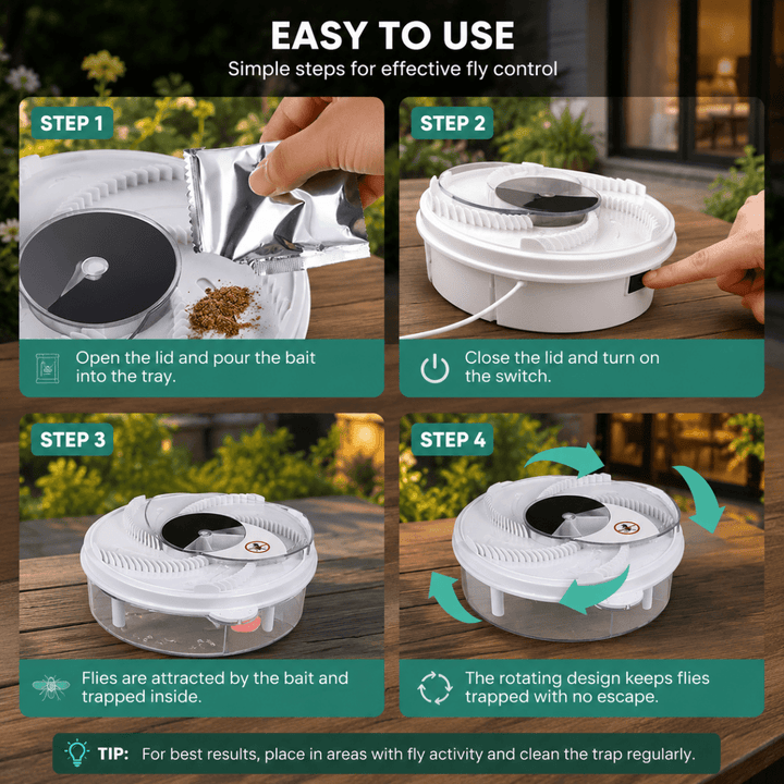 Effective silent fly catcher for home & garden pest control. Discreet bug trap for outdoor patio and indoor spaces.