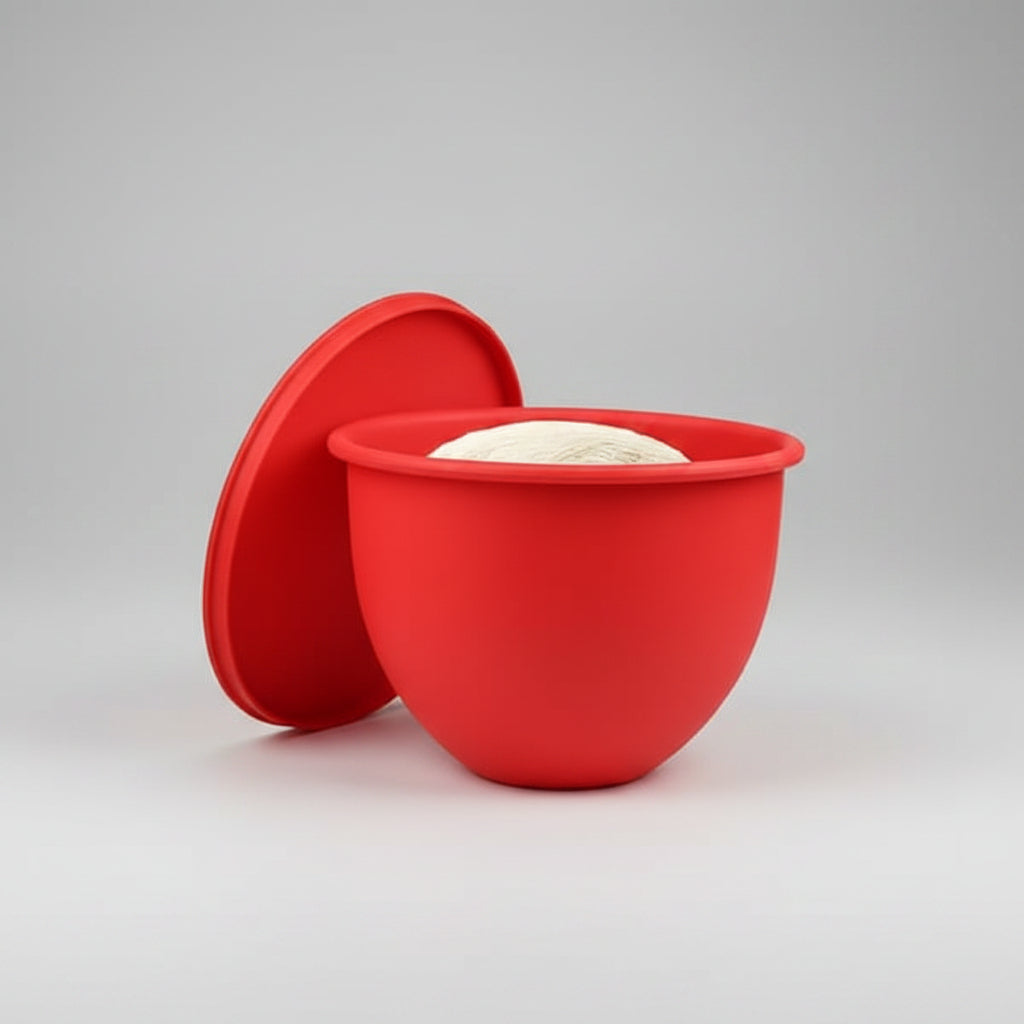 Food-grade silicone liner protecting a stand mixer bowl from scratches & messes during home baking. Universal fit.