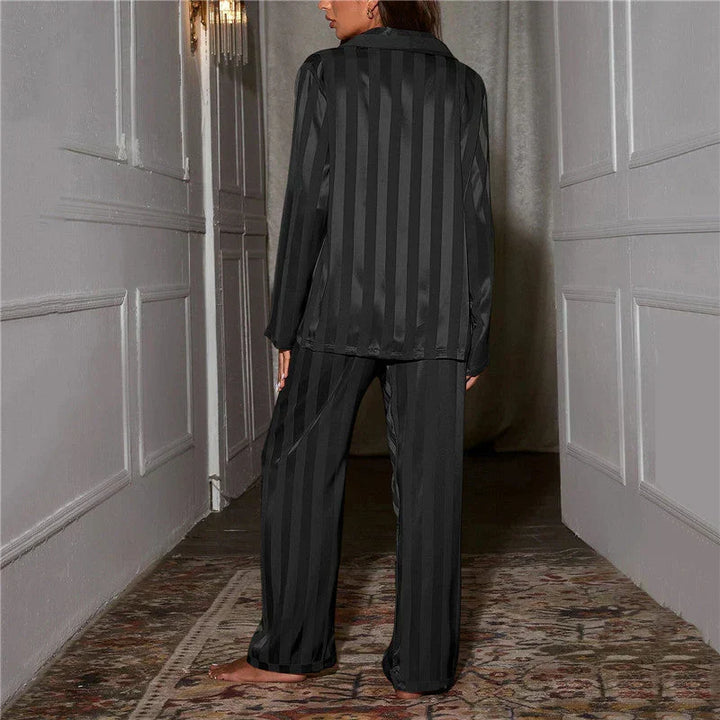 Elegant silky-soft women's pajama set, perfect for stylish loungewear & comfortable nightwear fashion.
