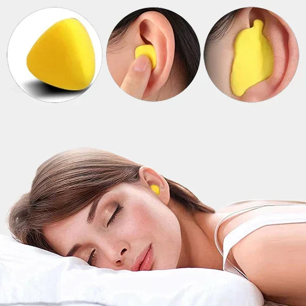 Silicone reusable noise cancelling earplugs. Essential for sleep, study, and travel quiet and concentration.