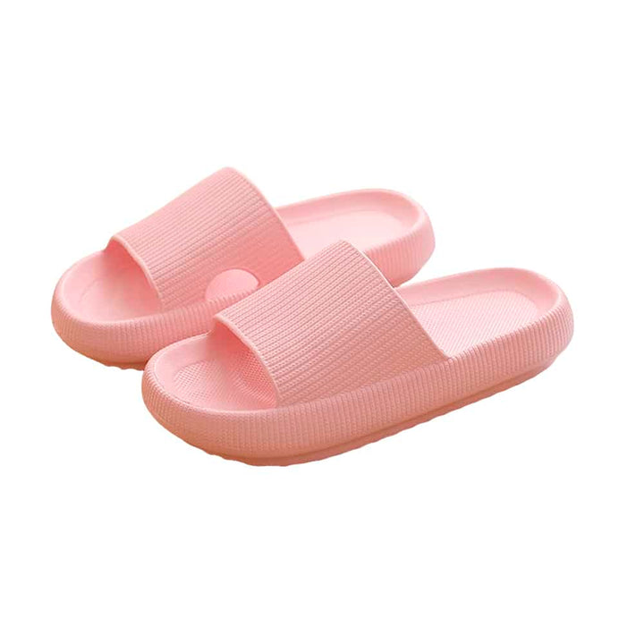 Cushioned women's indoor-outdoor slippers with a durable non-slip sole.