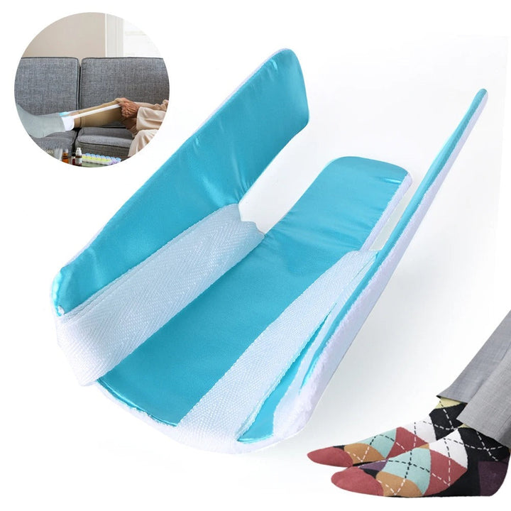Ergonomic sock puller, a helpful dressing aid for those with back pain or limited reach.