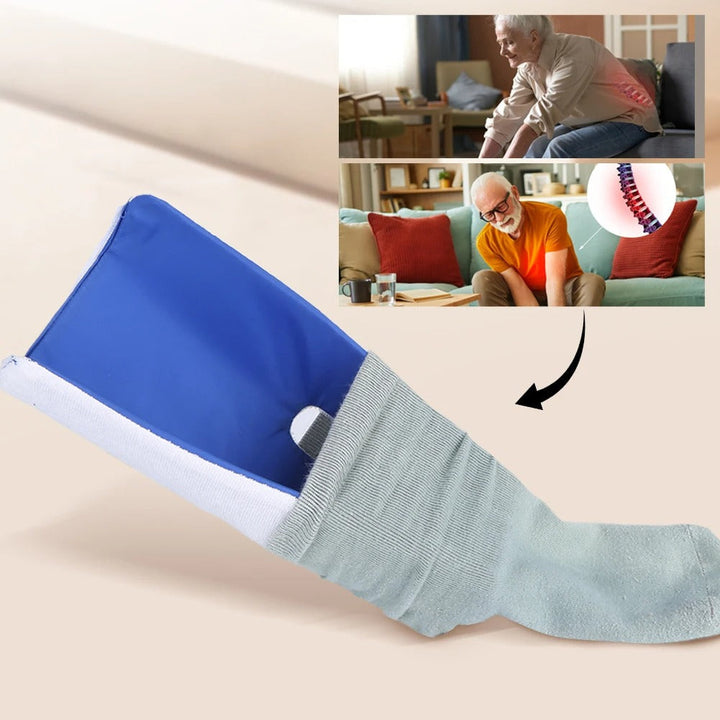 Daily living assistive sock aid, perfect for easy, no-bend footwear dressing at home.