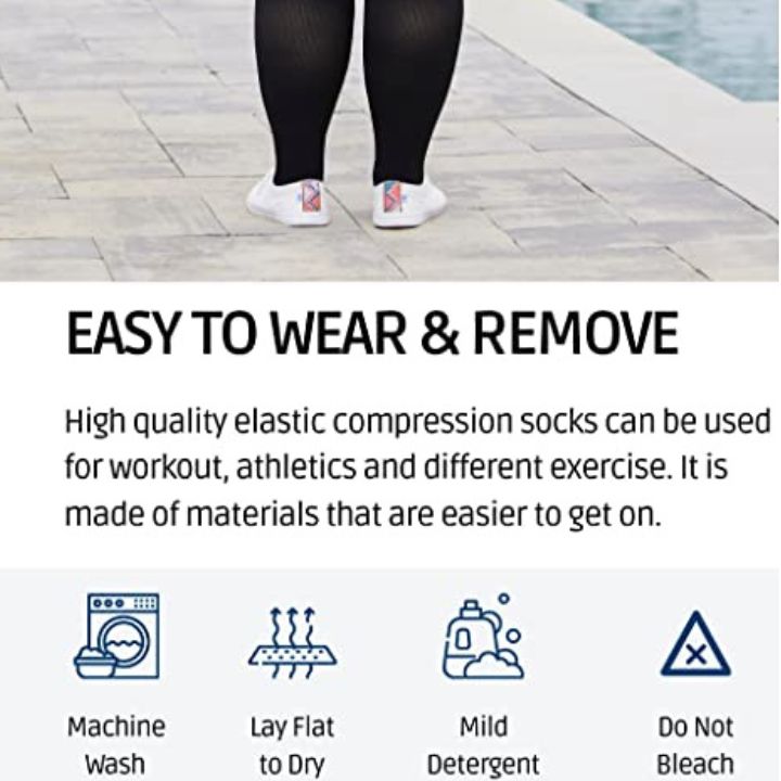 Supportive open-toe compression socks for plus-size women, aiding circulation & varicose vein relief.