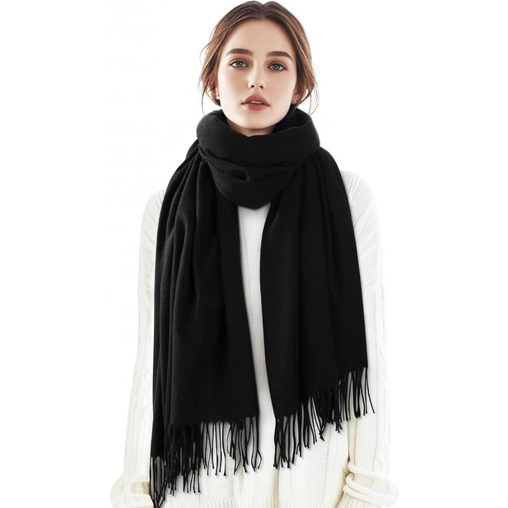 Elegant women's cashmere winter scarf, a luxurious and soft accessory for sophisticated style.