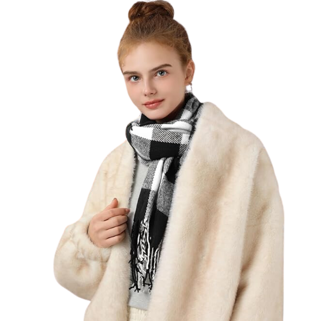 Fashionable women's cashmere winter scarf, a versatile and warm shawl for any outfit.
