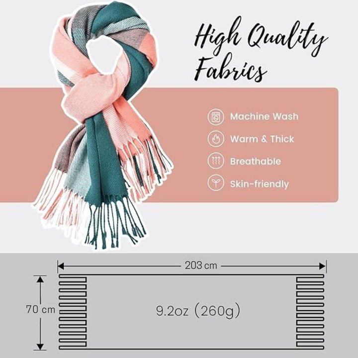 Women's luxurious soft cashmere winter scarf, a warm, cozy, & elegant fashion accessory.