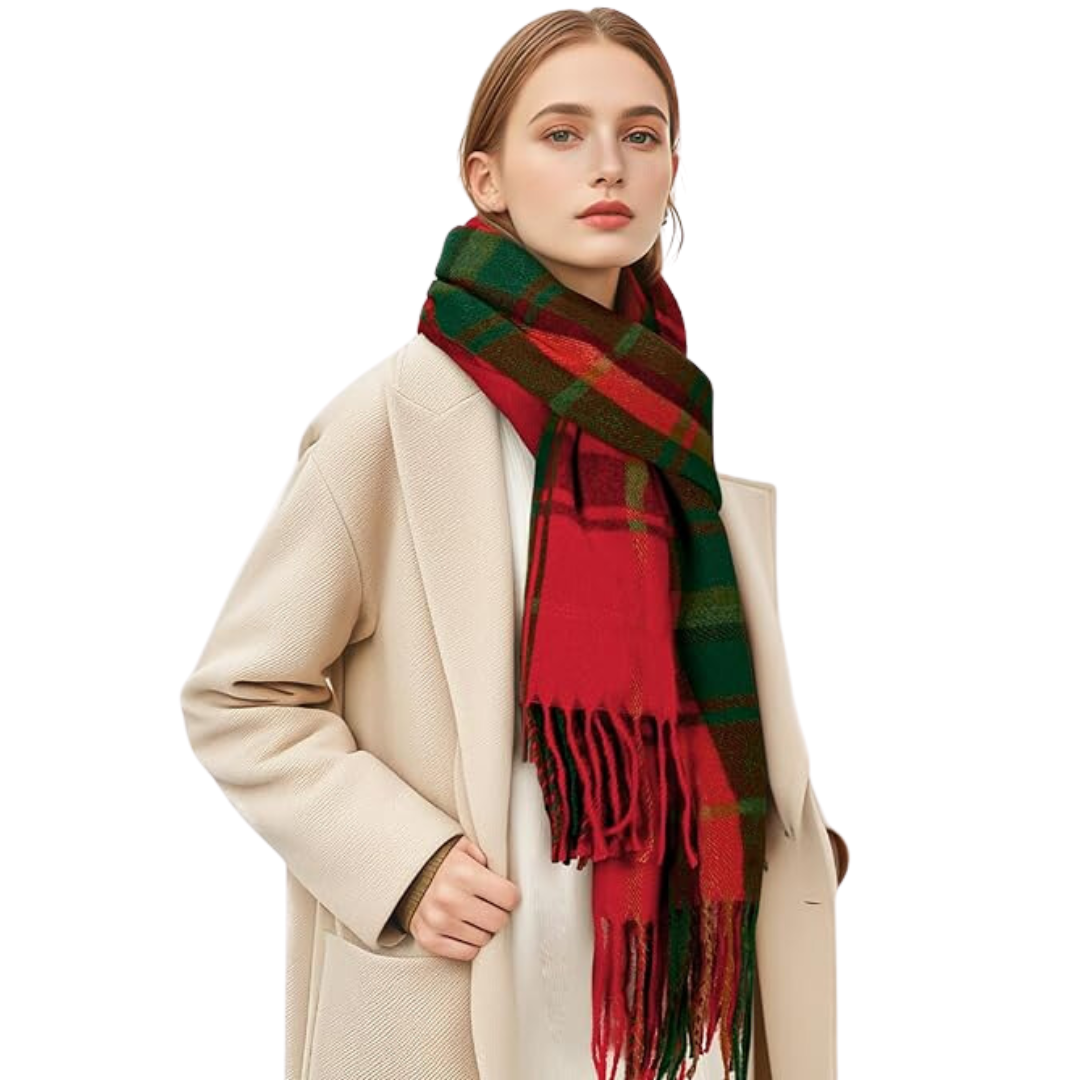 Stylish cashmere winter scarf for women, a versatile wrap and warm fashion accessory.