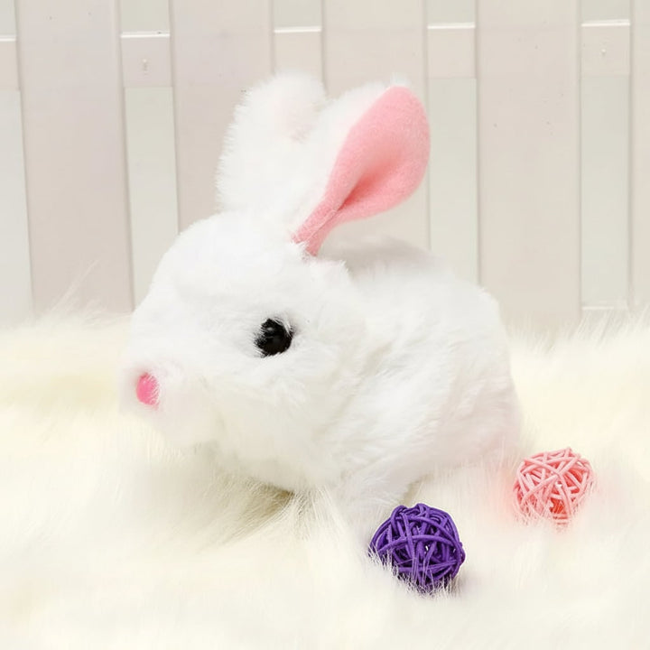 Soft white plush bunny toy, perfect for kids and baby comfort, ideal for cuddles.