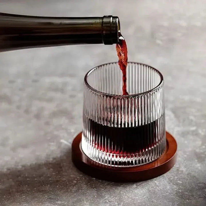 Luxurious Japanese Edo spinning whiskey glass set, unique gift for any occasion.