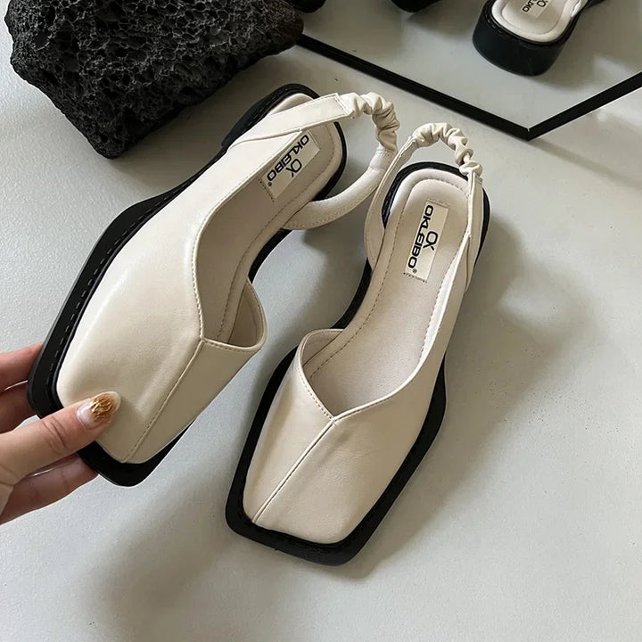 Women's chic square-toe slingbacks, perfect for elegant and comfortable everyday wear.