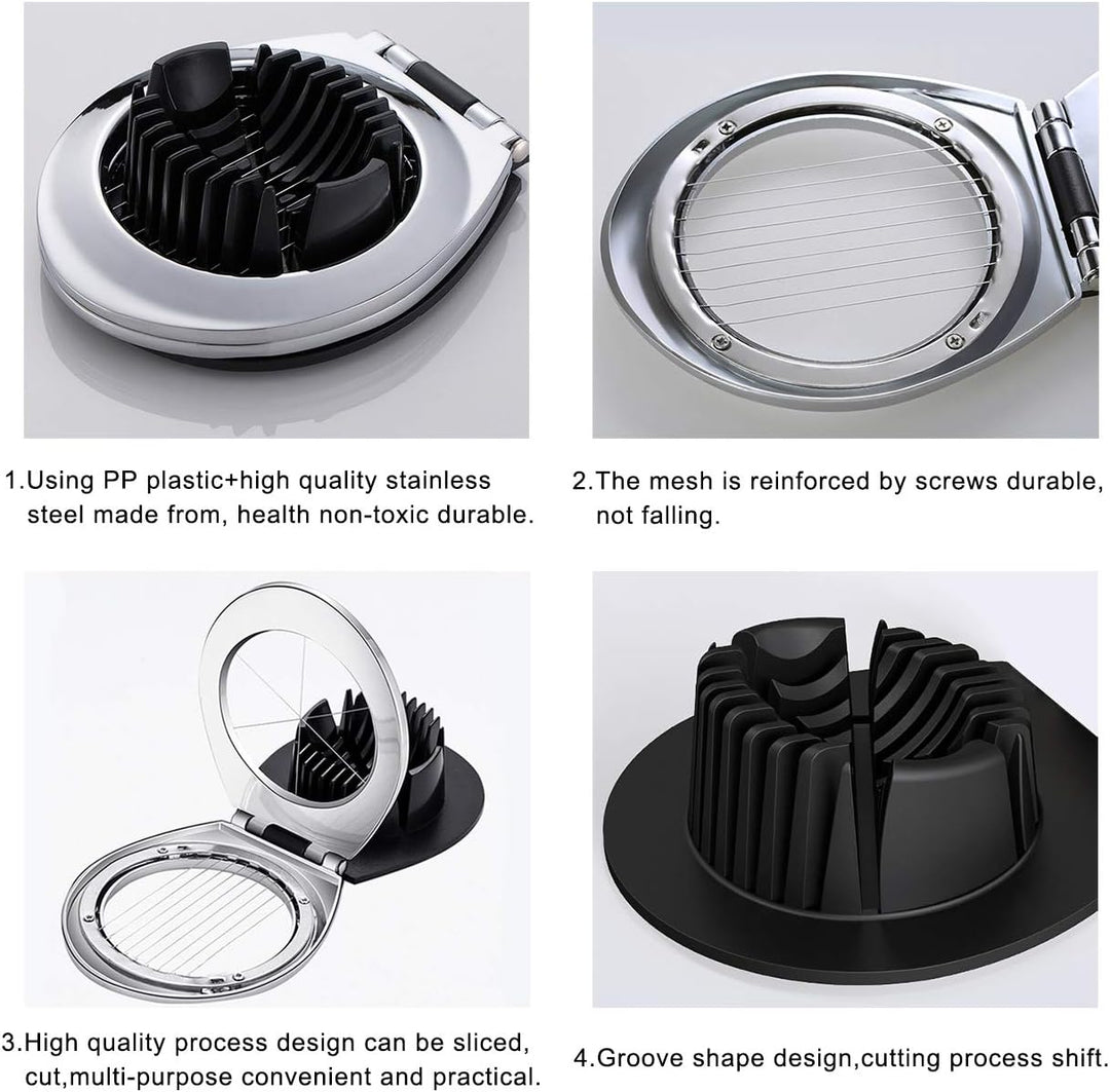 Premium stainless steel egg slicer, durable design for effortless food prep. A must-have kitchen gadget.
