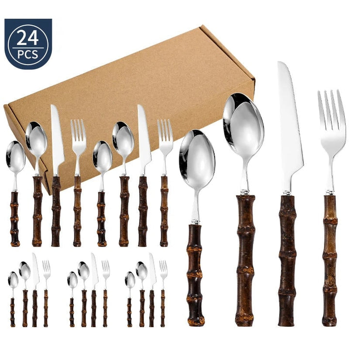 Sophisticated cutlery collection for 6, designed for luxurious table settings and daily use.