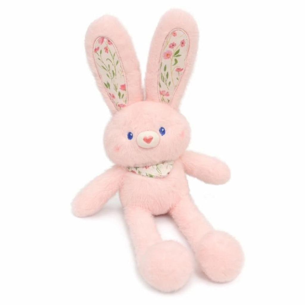 Cute white plush rabbit toy with long ears, a soft, huggable friend for children's playtime & snuggles.