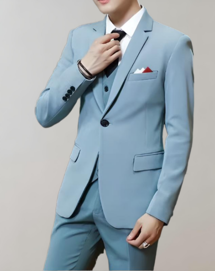 High-quality Tobias 3-piece men's formal suit, offering a sharp, comfortable look for any special occasion.