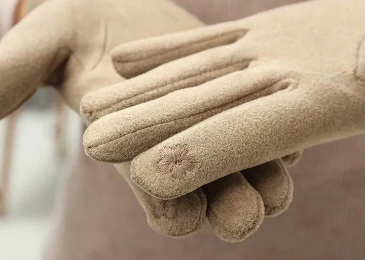 Perfect gift: women's stylish warm winter gloves. Comfortable one-size acrylic for cold weather.